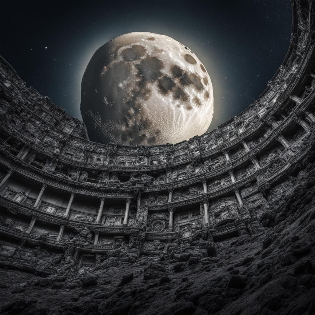 Hyperrealistic Moon Expansion in Cinematic Style