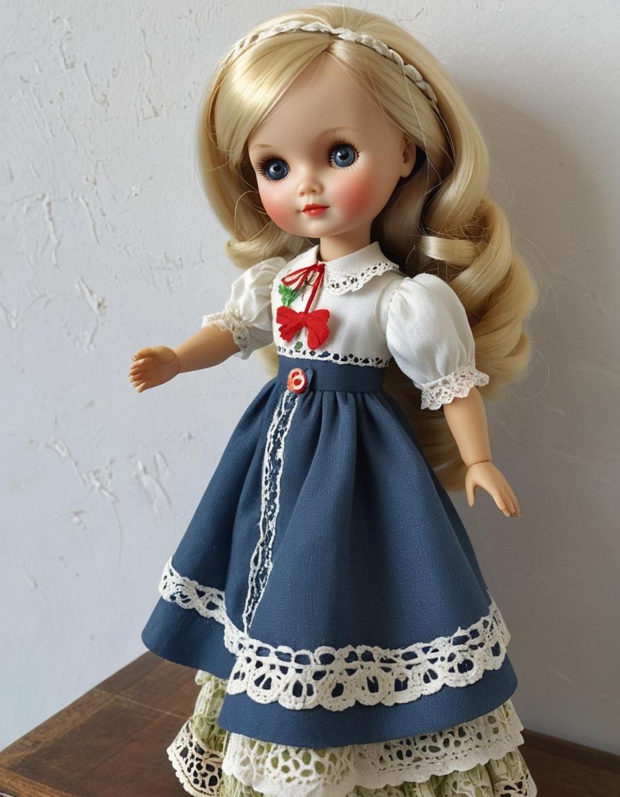 Eerie Blonde Doll in Porcelain Art Style