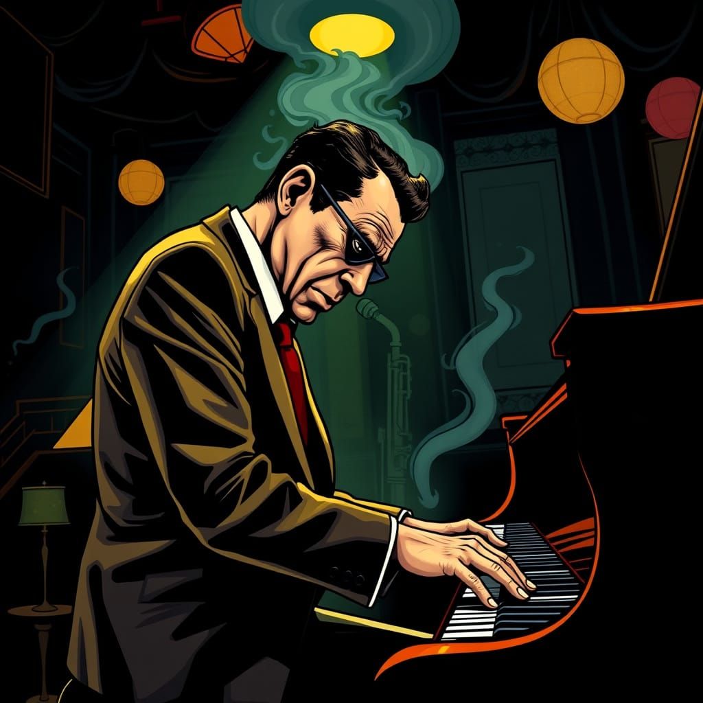 Bob James Plays Piano in 1960s Comic Style