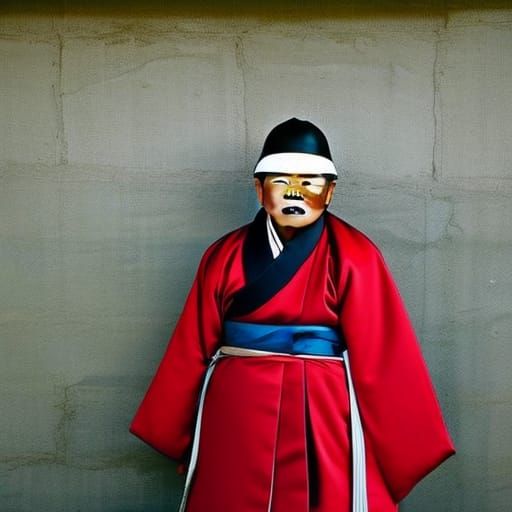 Korean Shaman in Traditional Costume Photo