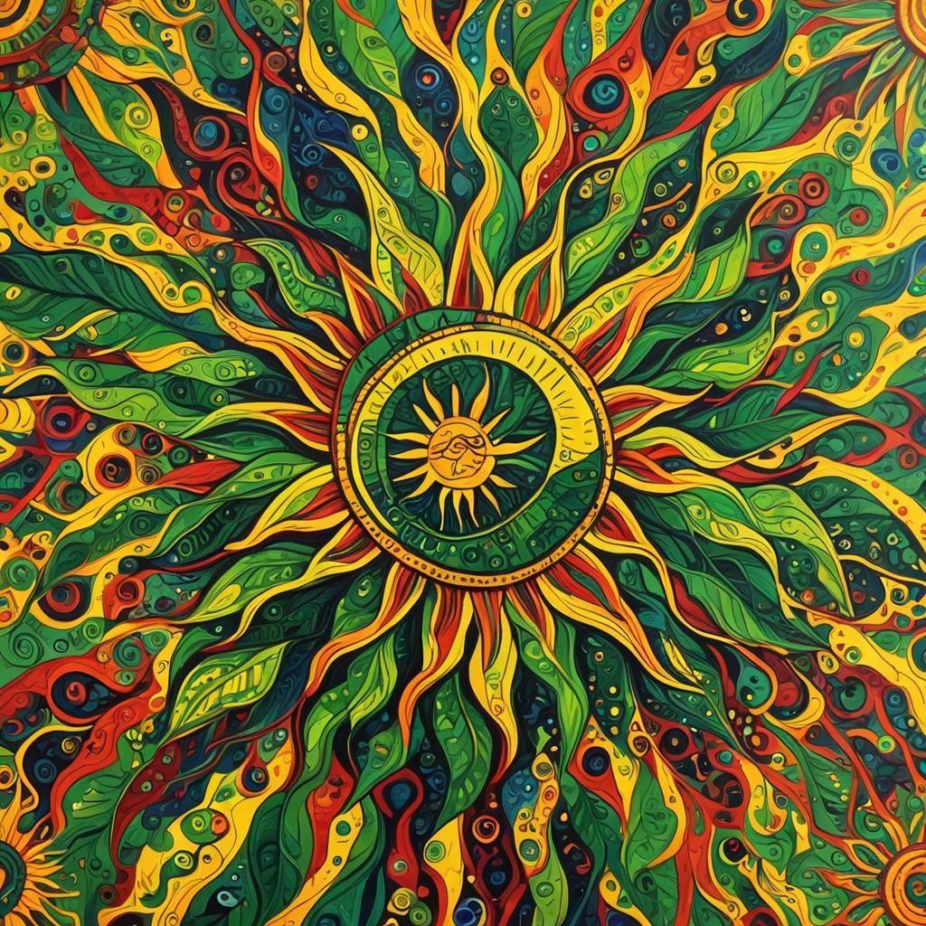 Abstract Sun in Jamaica with Fine Details