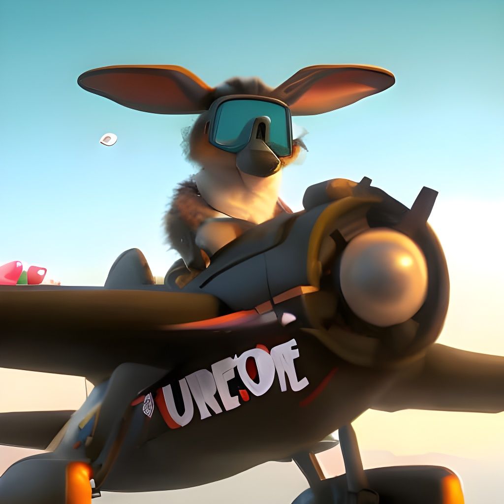 Orange Propeller in Digital Art Style