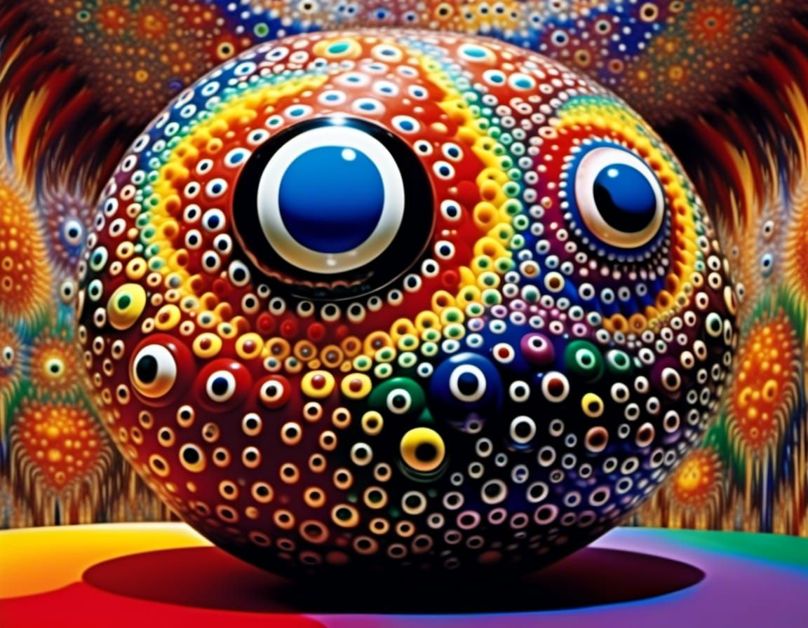 Rainbow Fractal Faces in Vivid Hues