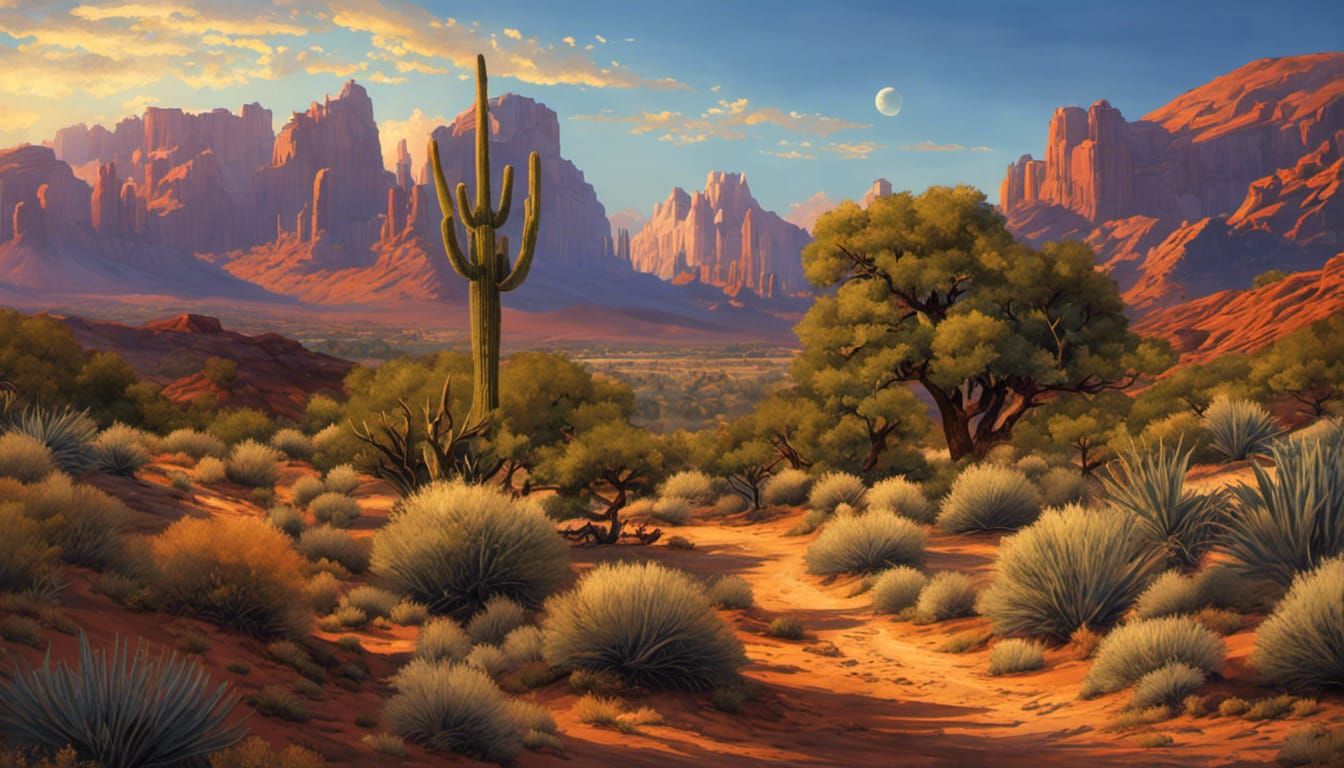 Cowgirl and Horse Campfire Under Starry Desert Sky