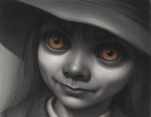 Surreal Child's Drawing of a Creepy Figure