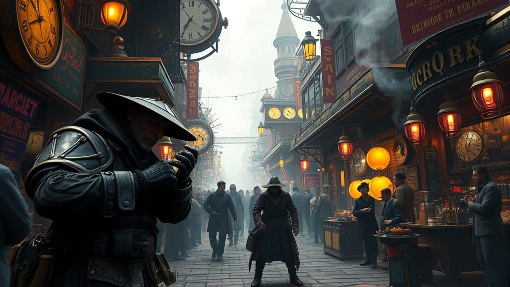 Steampunk Marketplace Heist in a Fantasy World