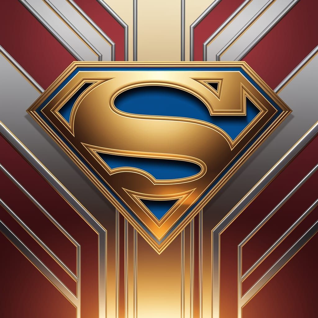 Elegant Art Deco Superman Emblem Radiates Power