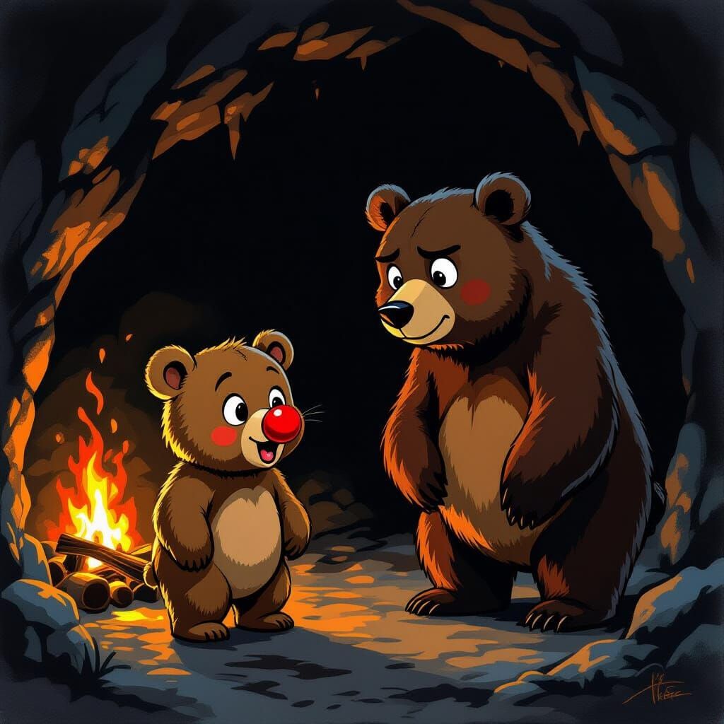 Baby Bear Clown Prank in Dark Cave