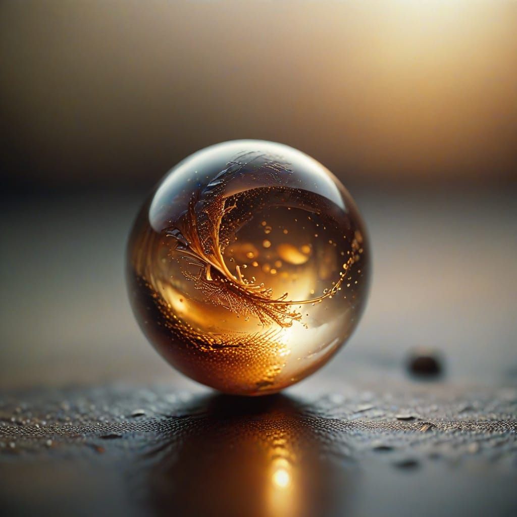 Sandblasted Glass Bead in Cinematic Macro Photography