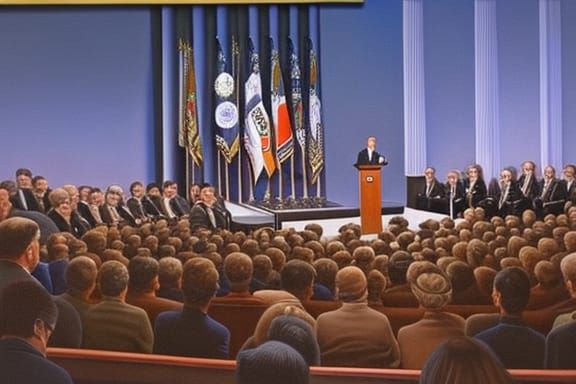 Ralph Nader's Passionate Speech: A Realistic Painting