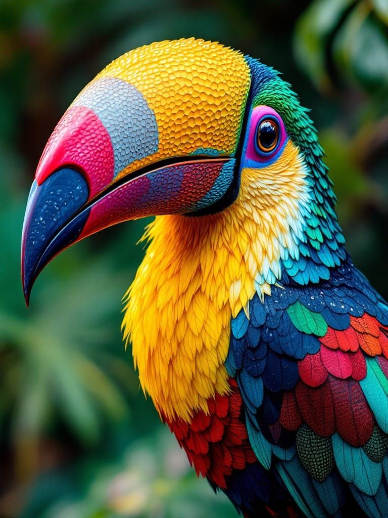 Rare kind of Rainbow-billed Toucan