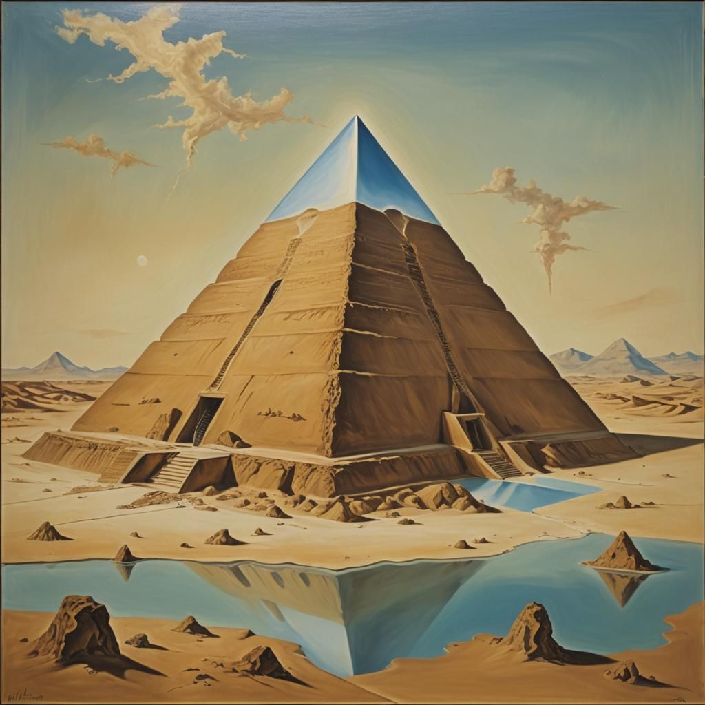 Surreal Pyramid in Egypt, Salvador Dali Style