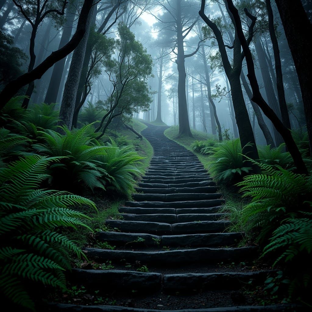 Moody Fern Gully Hike in Mysterious Atmosphere