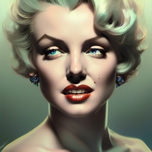 Marilyn Monroe Portrait in Art Nouveau Style