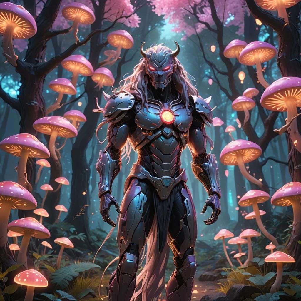 Anime Pantera in Mystical Forest, 3D Art