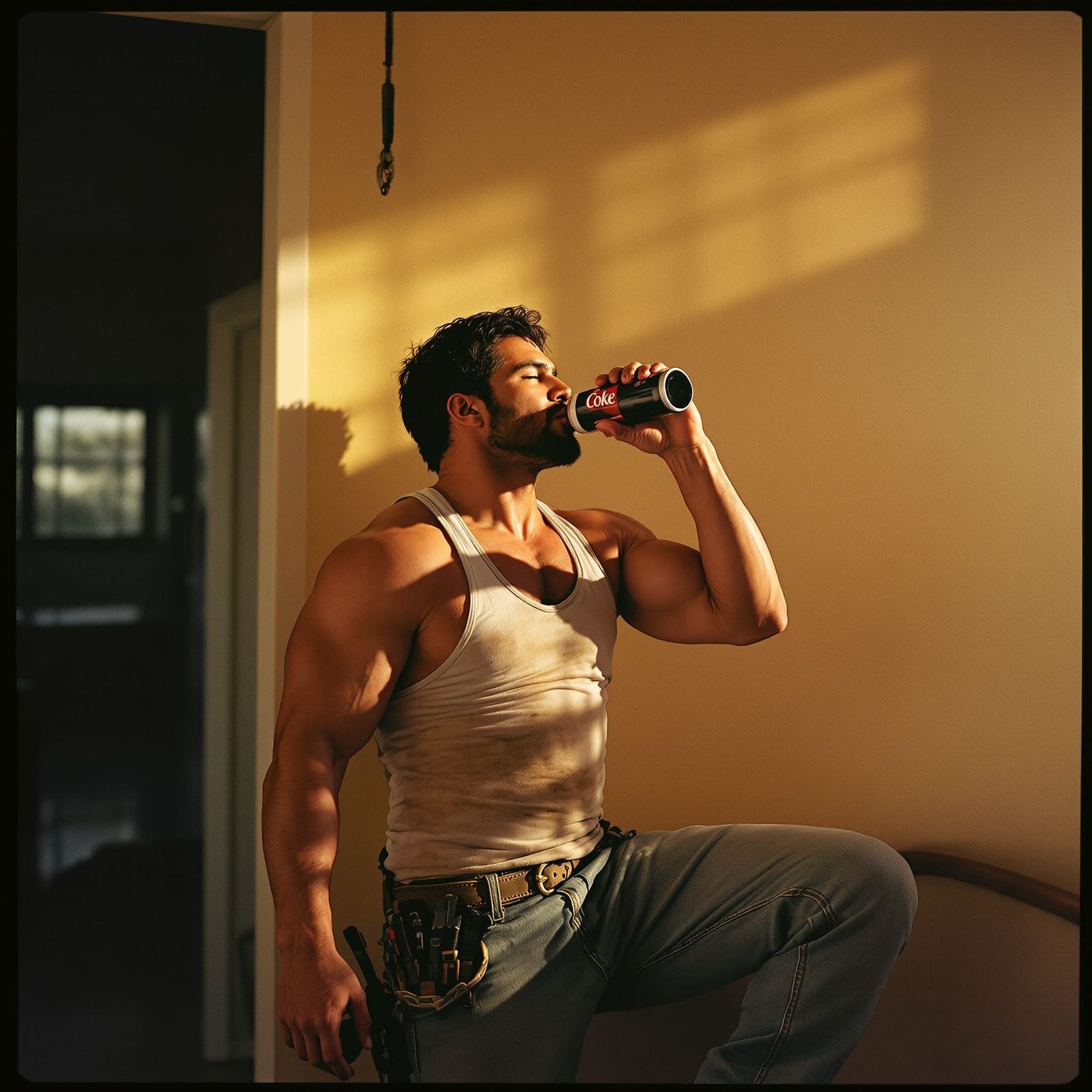 Plumber's Refreshing Coke Break in Sunny Condo