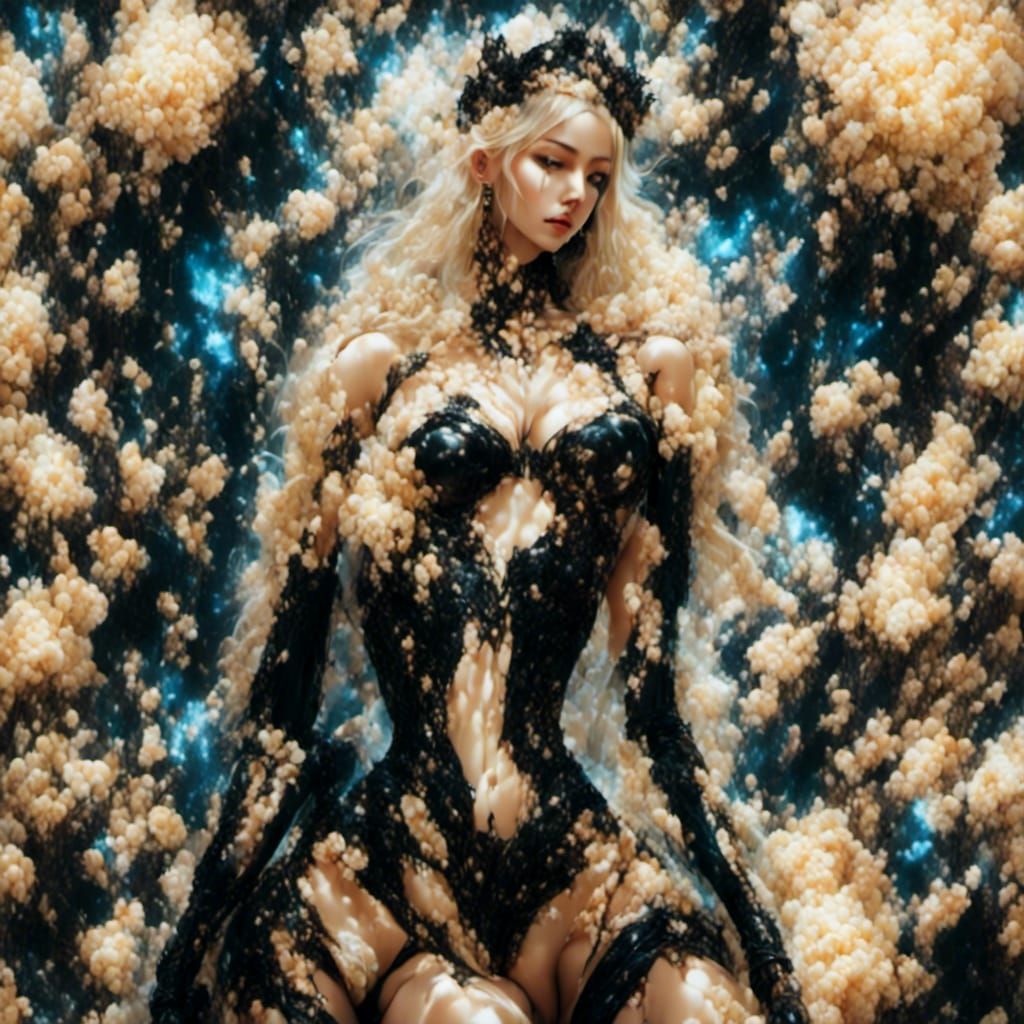 Dark Fantasy Woman with Futuristic Car and Runes