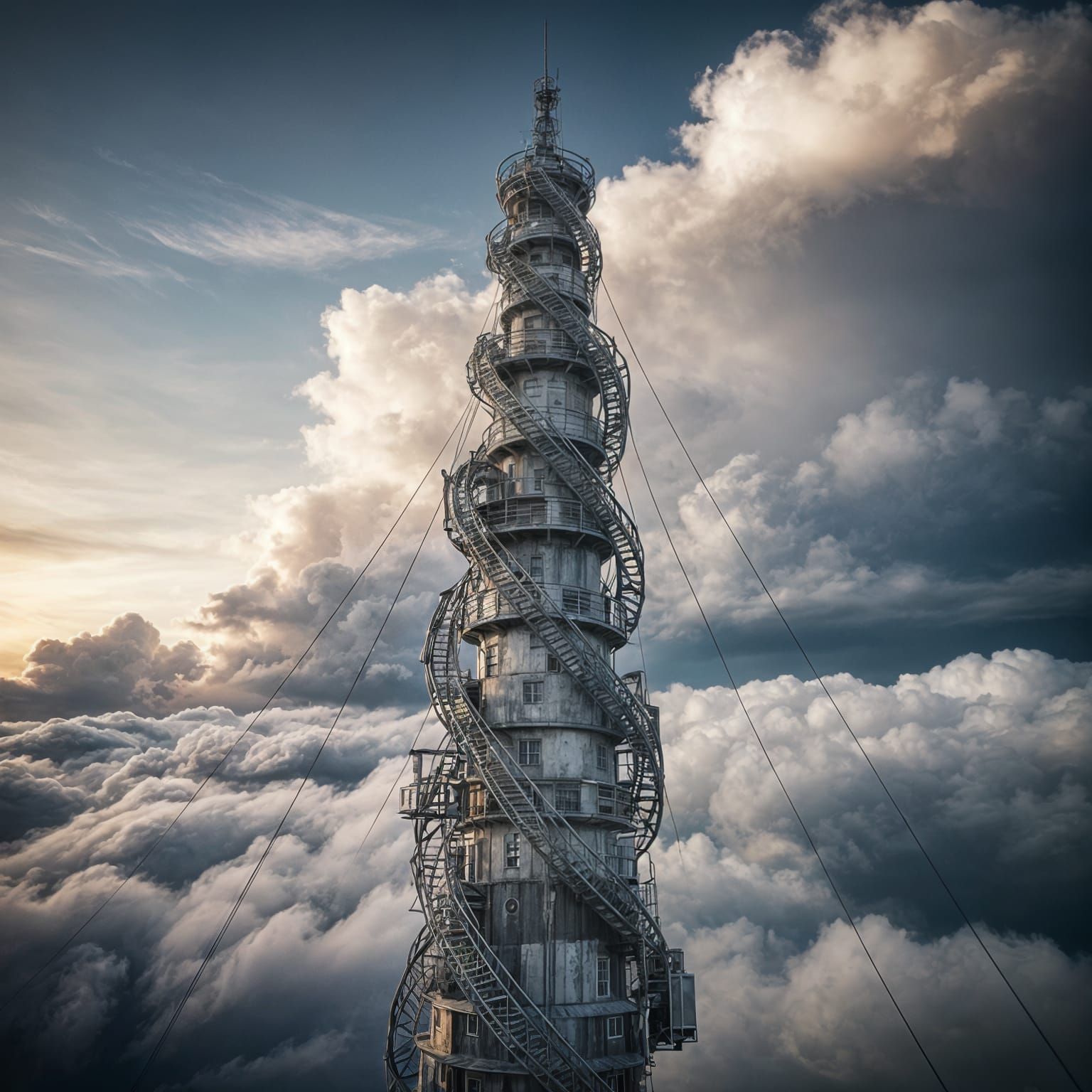 Tower of Twisted Wire Piercing Glorious Clouds