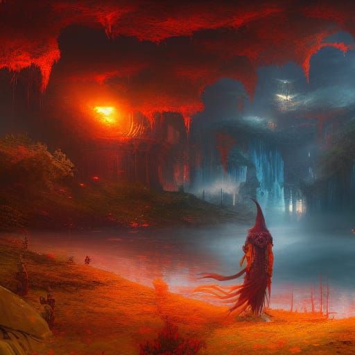 Fantastical Matte Painting with Deep Color