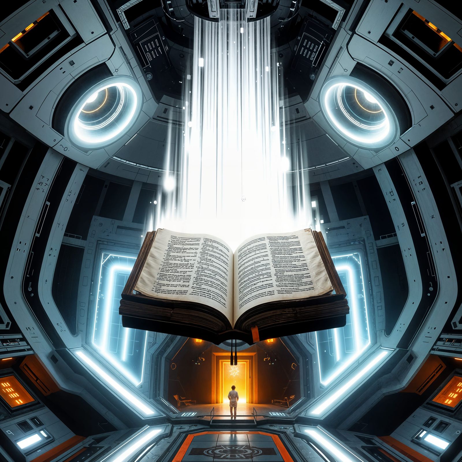 Futuristic Spaceship Torah Scroll Portal