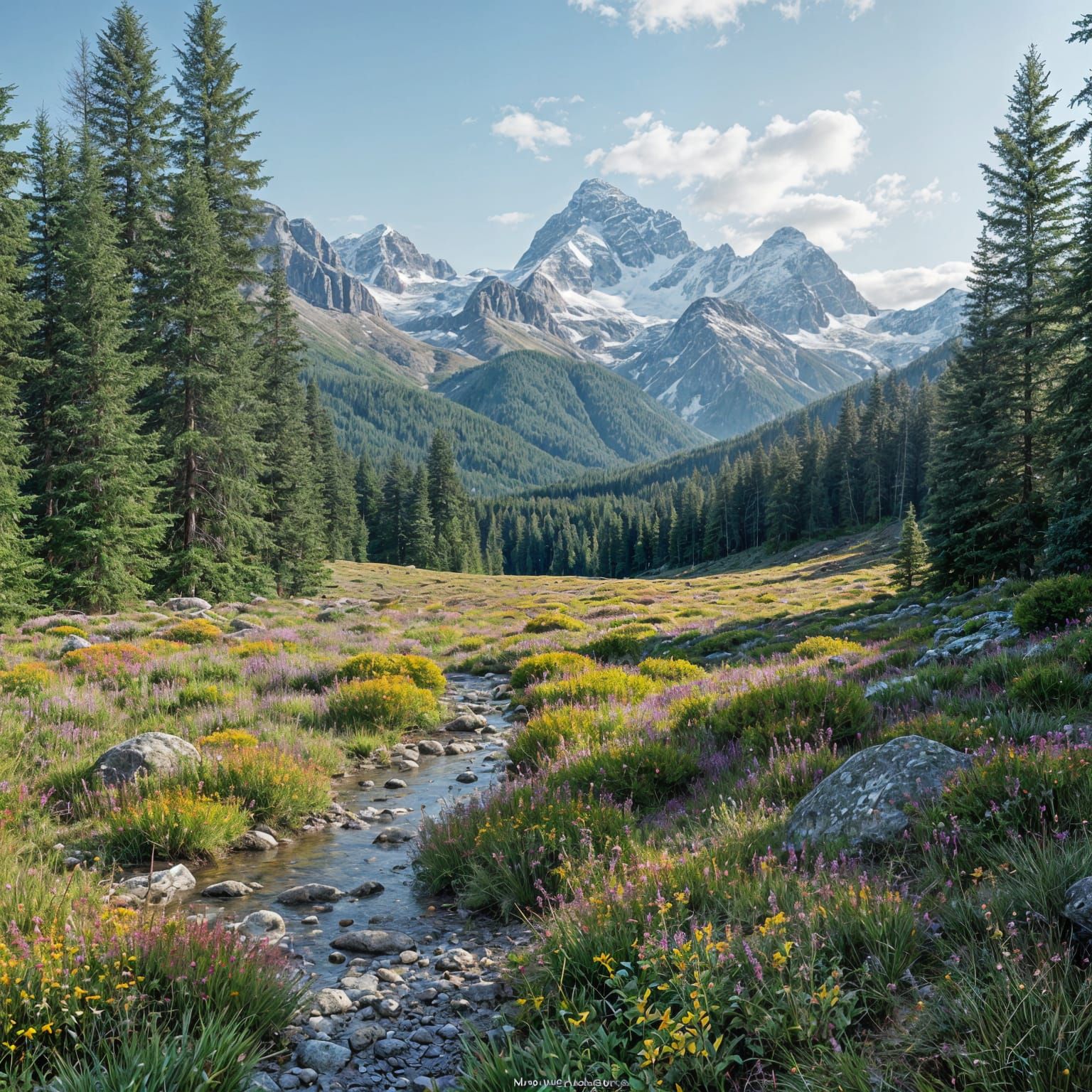 Idyllic Glade in Northern Wilderness Scenery