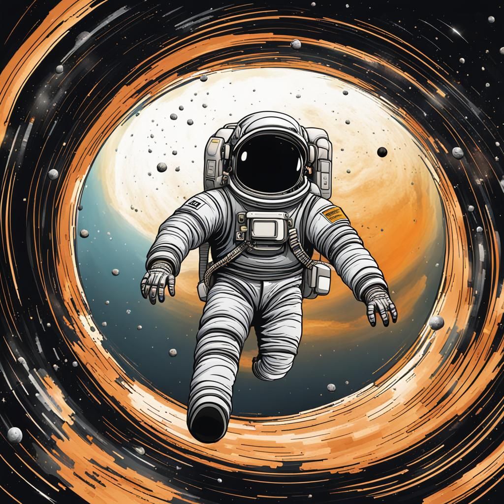 Astronaut Drifting Towards a Black Hole