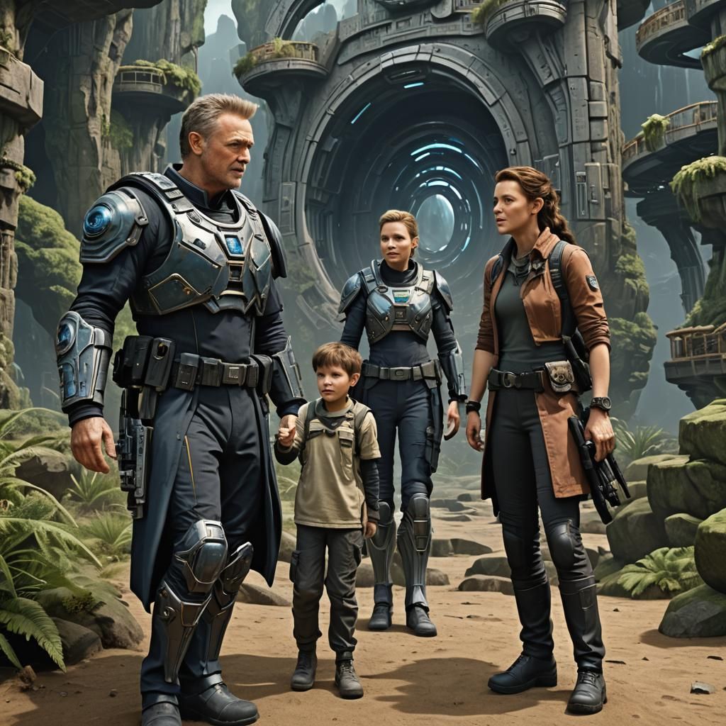 Lieutenant Colonel John Sheppard playing with grandkids on S...