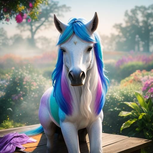 Magical Pegasus Treats Box in Garden Setting