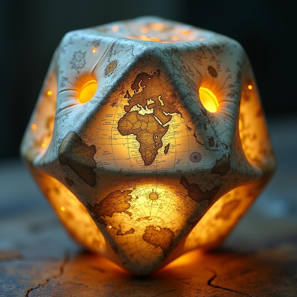 Geometric Polyhedral Combinator with Maps, Glowing