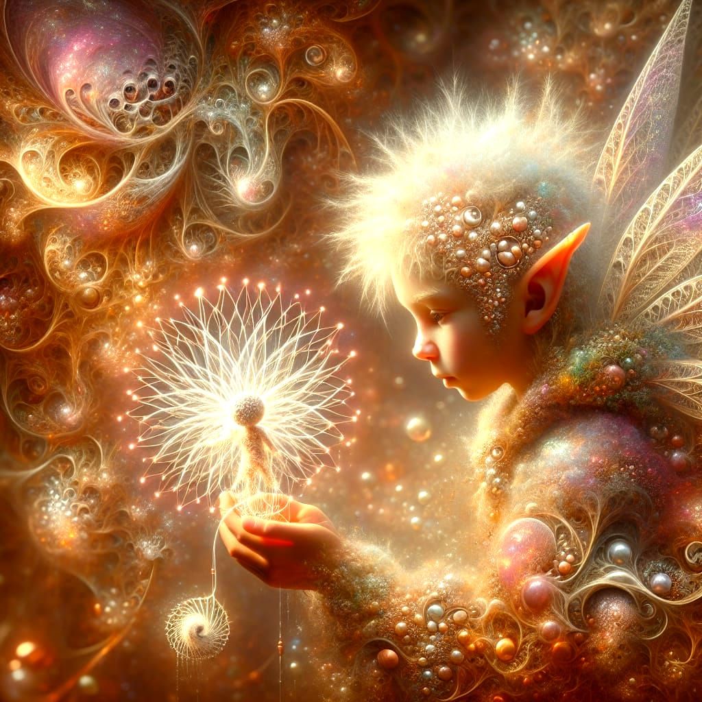 Enchanted Elven Child with Mystical Seed Pod Doll