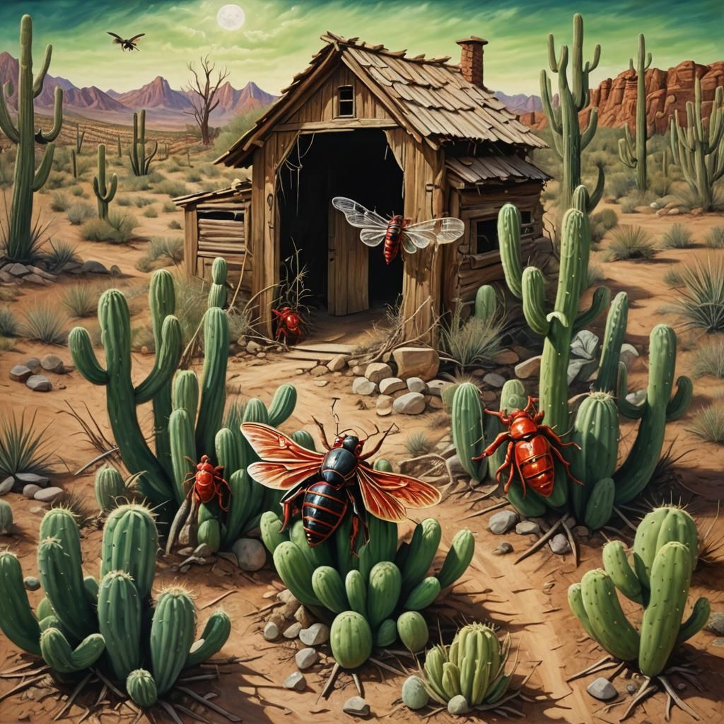 Revelation 12, Cicadas body, bug wings, scorpion tail, hybri...