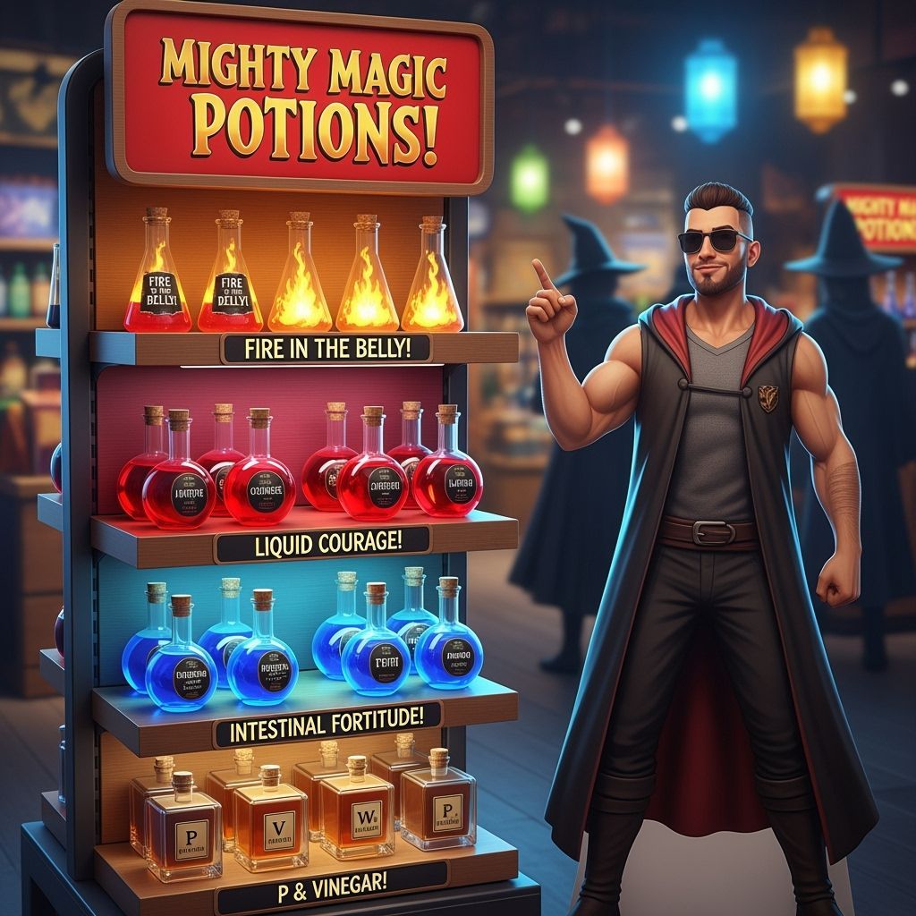 Mighty Magic Potions Display in Modern Store