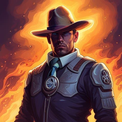 Sinister Cyborg Cowboy Burns a Church