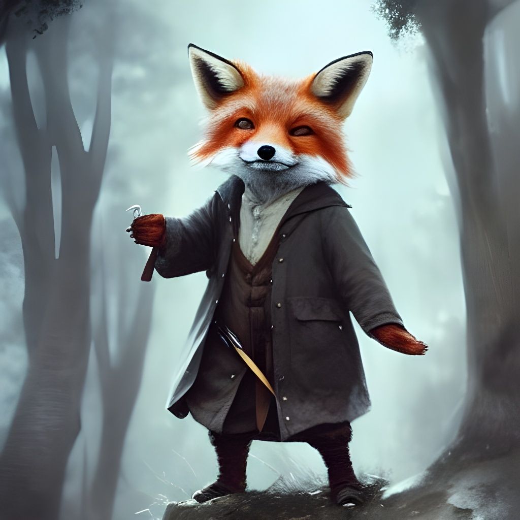 Fox as Hobbit, Digital Art Style