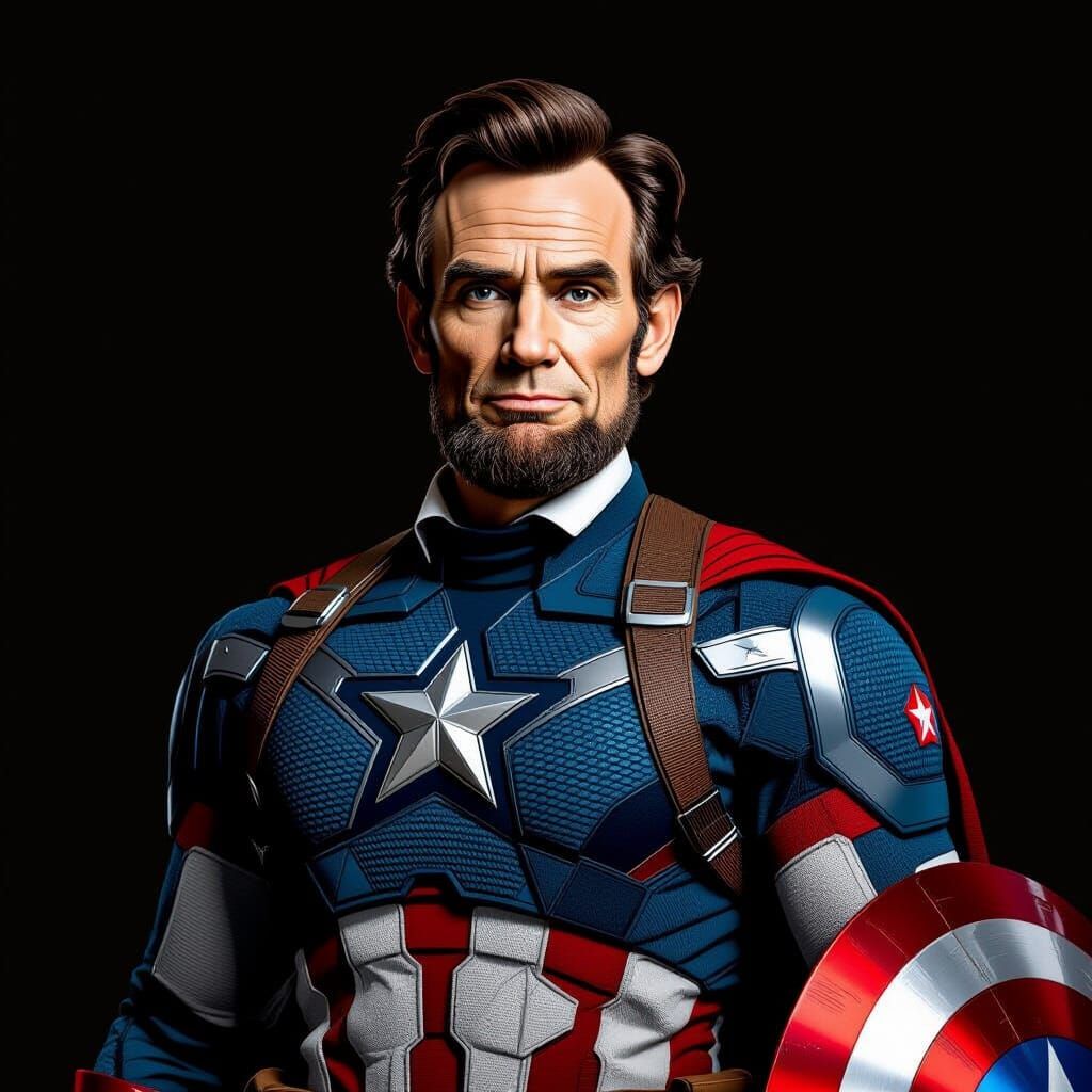 Abraham Lincoln as Captain America Portrait