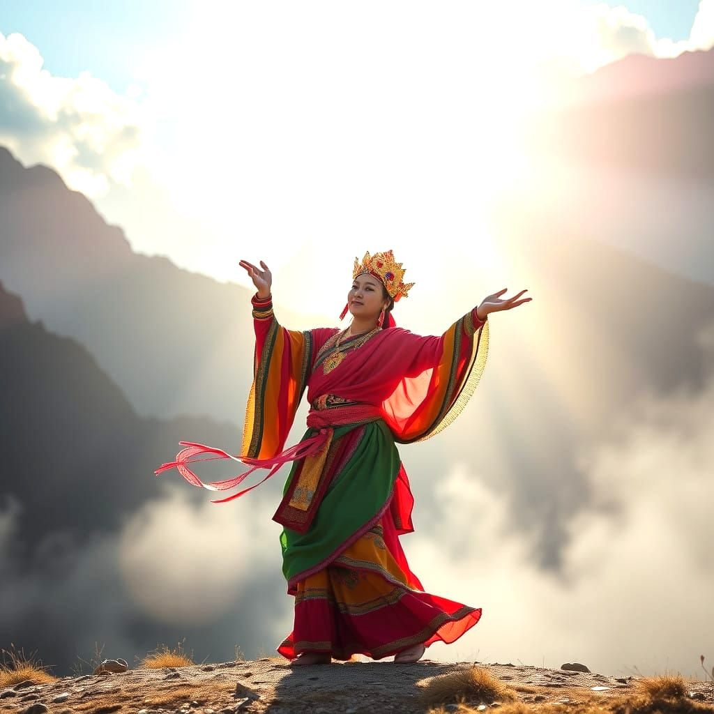 Divine Tibetan Dance in Heavenly Light
