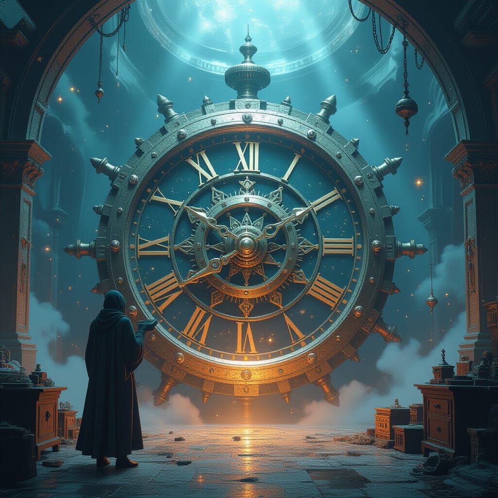 Cosmic Clockmaker Assembles Stardust Clock in Celestial Real...