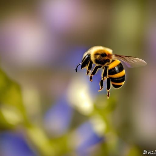 Bees in Black Ink, Digital Art
