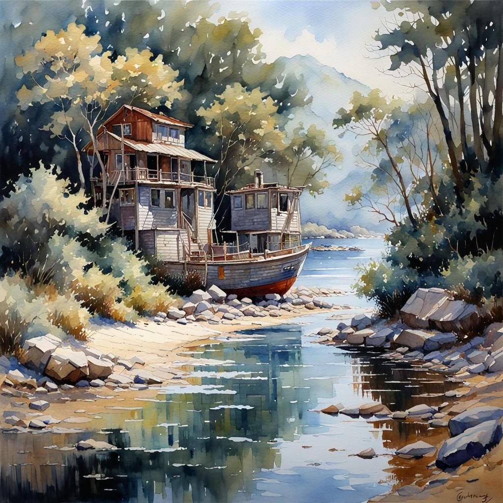 Watercolor Painting in James Gurney Style