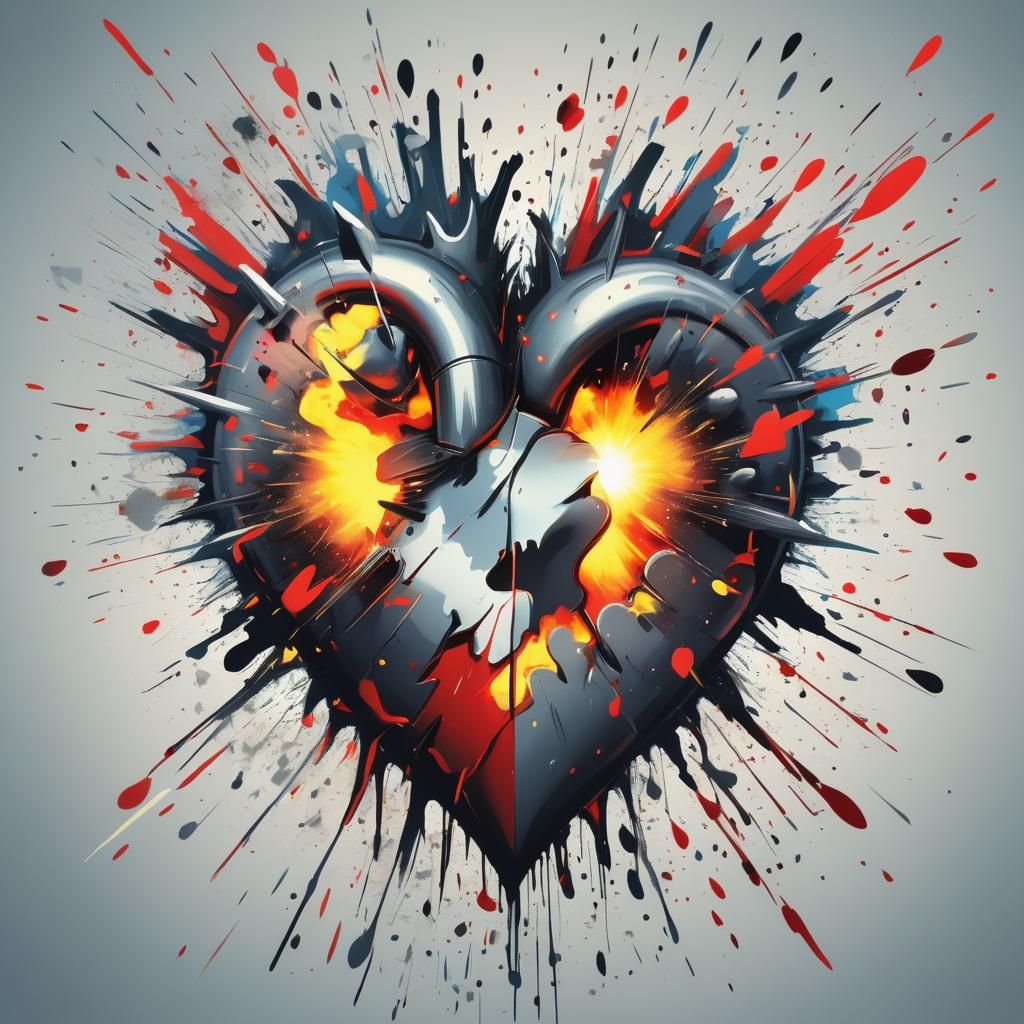 A Heart Bursts in a Fiery Explosion