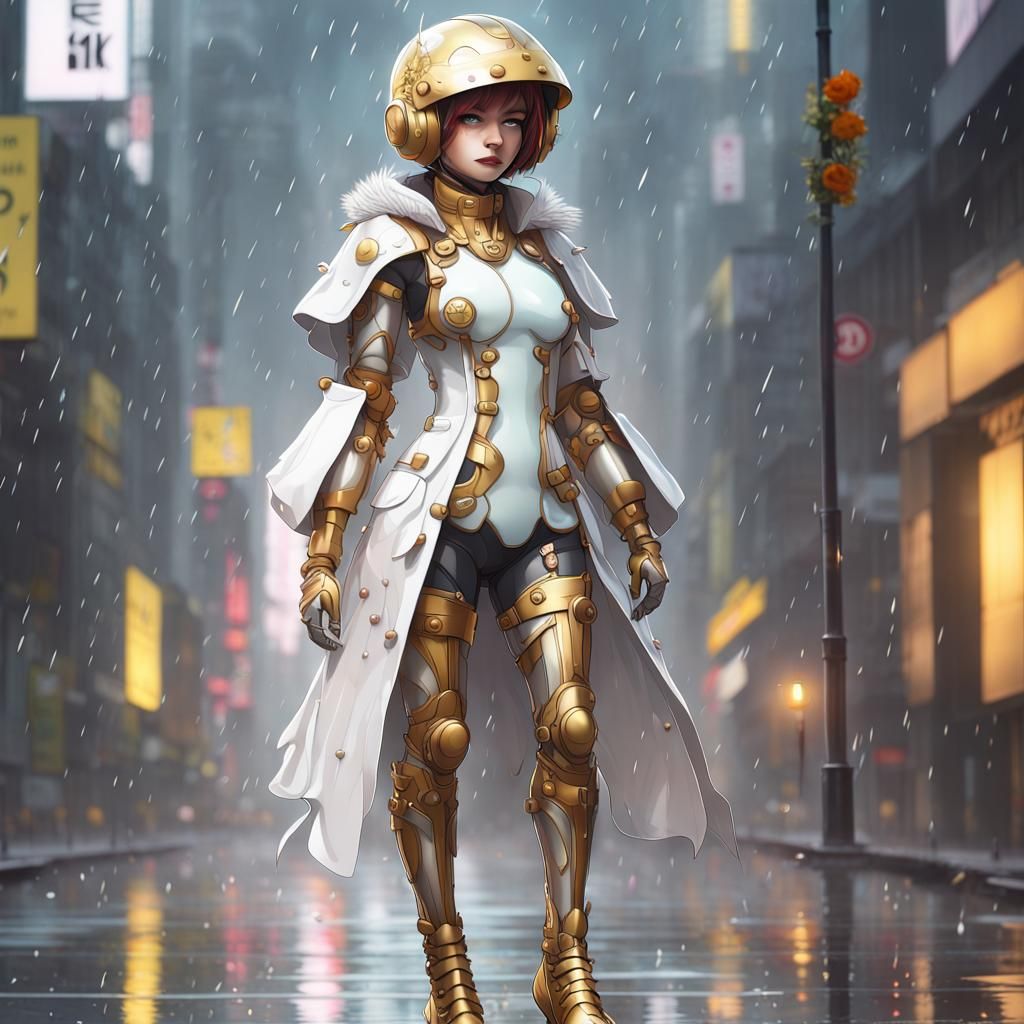 Chibi Cyborg in High Fashion, Digital Art