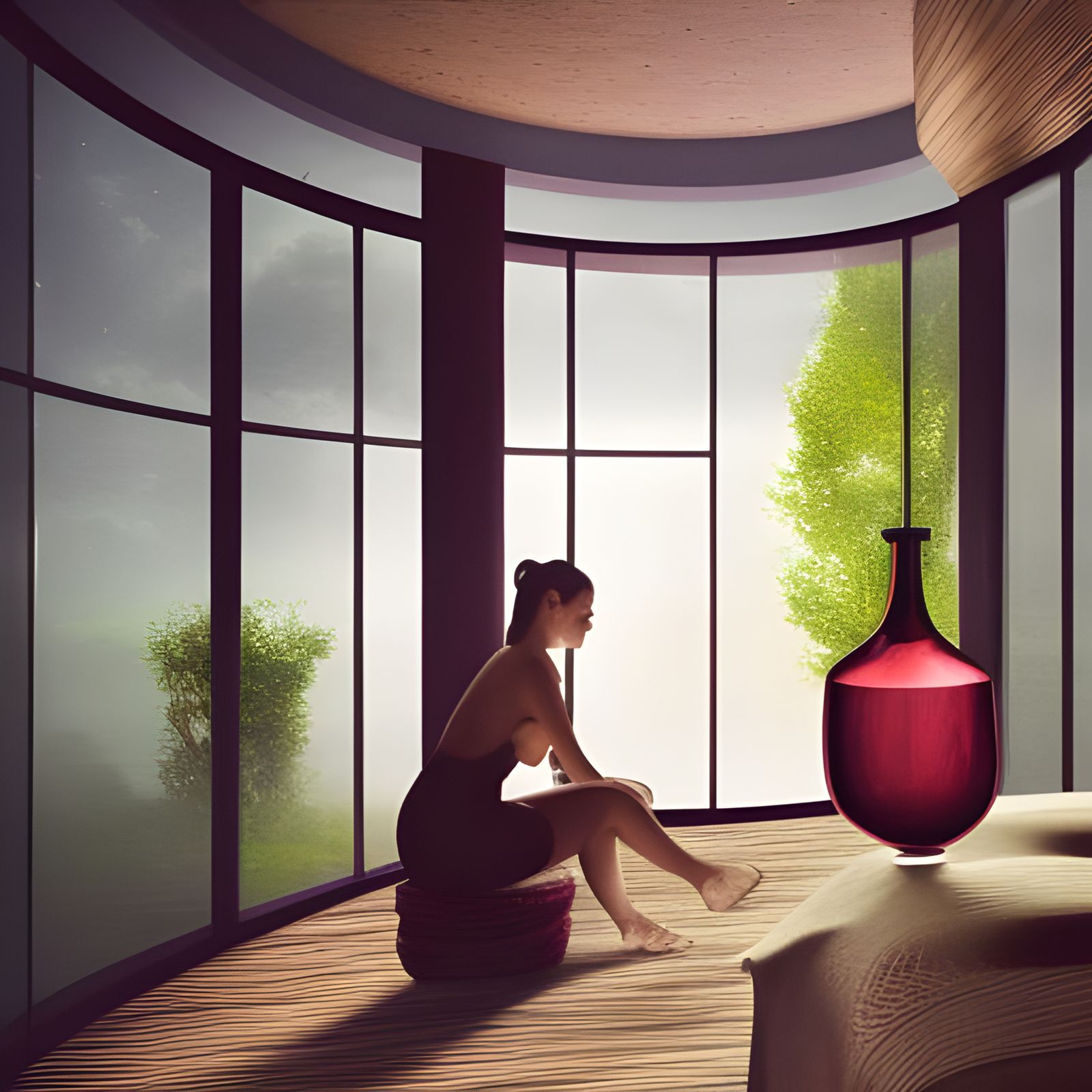 Masseuse Trapped in Glass Jar: Fantasy Concept Art