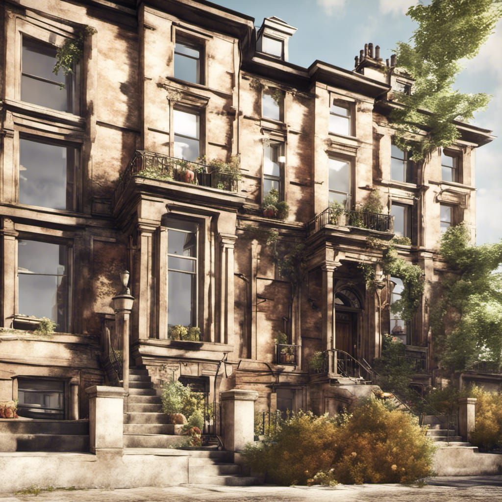 Glasgow Tenement Building in 3D Game Style