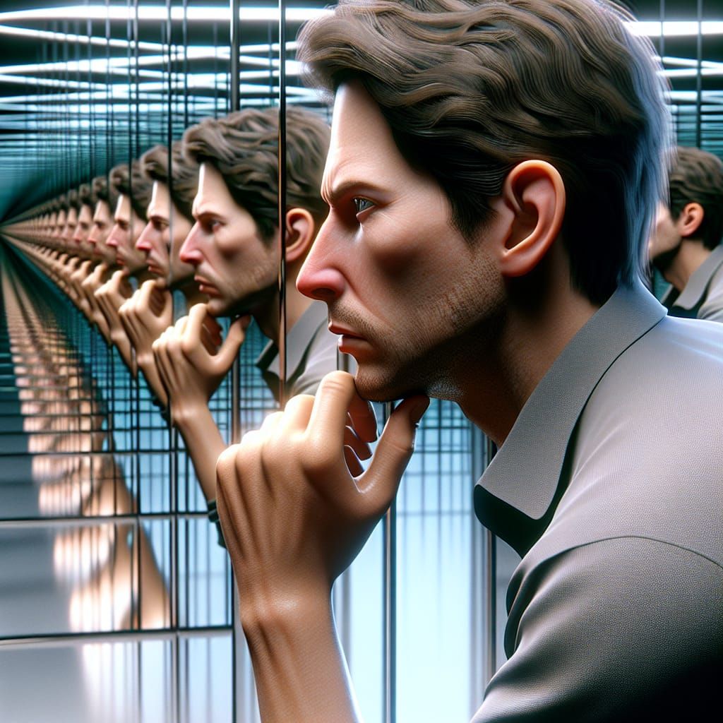 Endless Reflections: A 3D Rendered Visual Journey