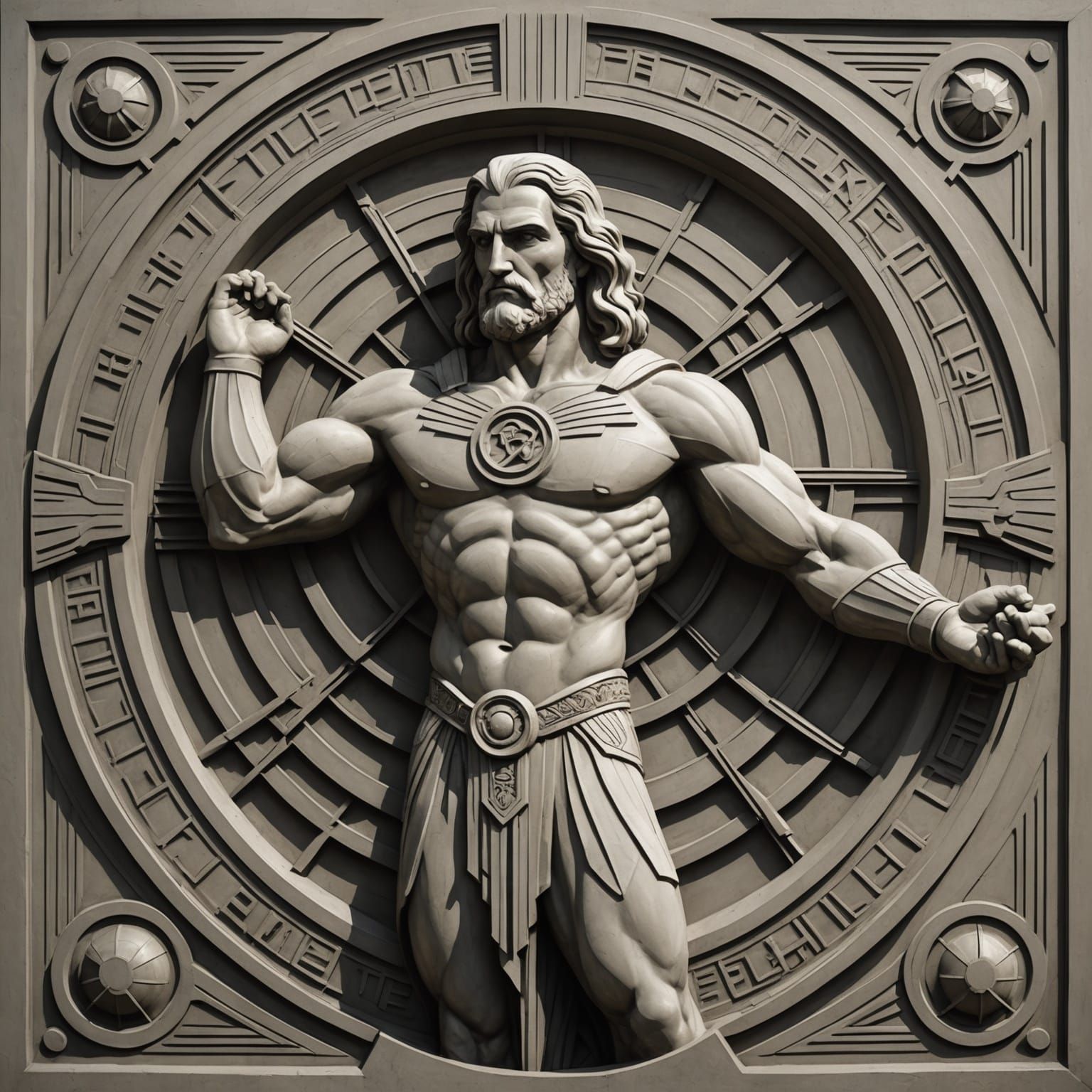 Prometheus Sculpture in Art Deco Bas Relief