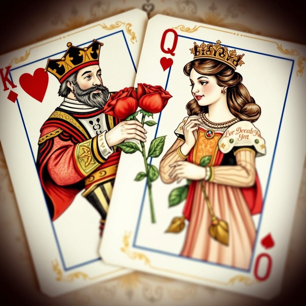 Elegant Playing Cards in Whimsical, Vintage Style