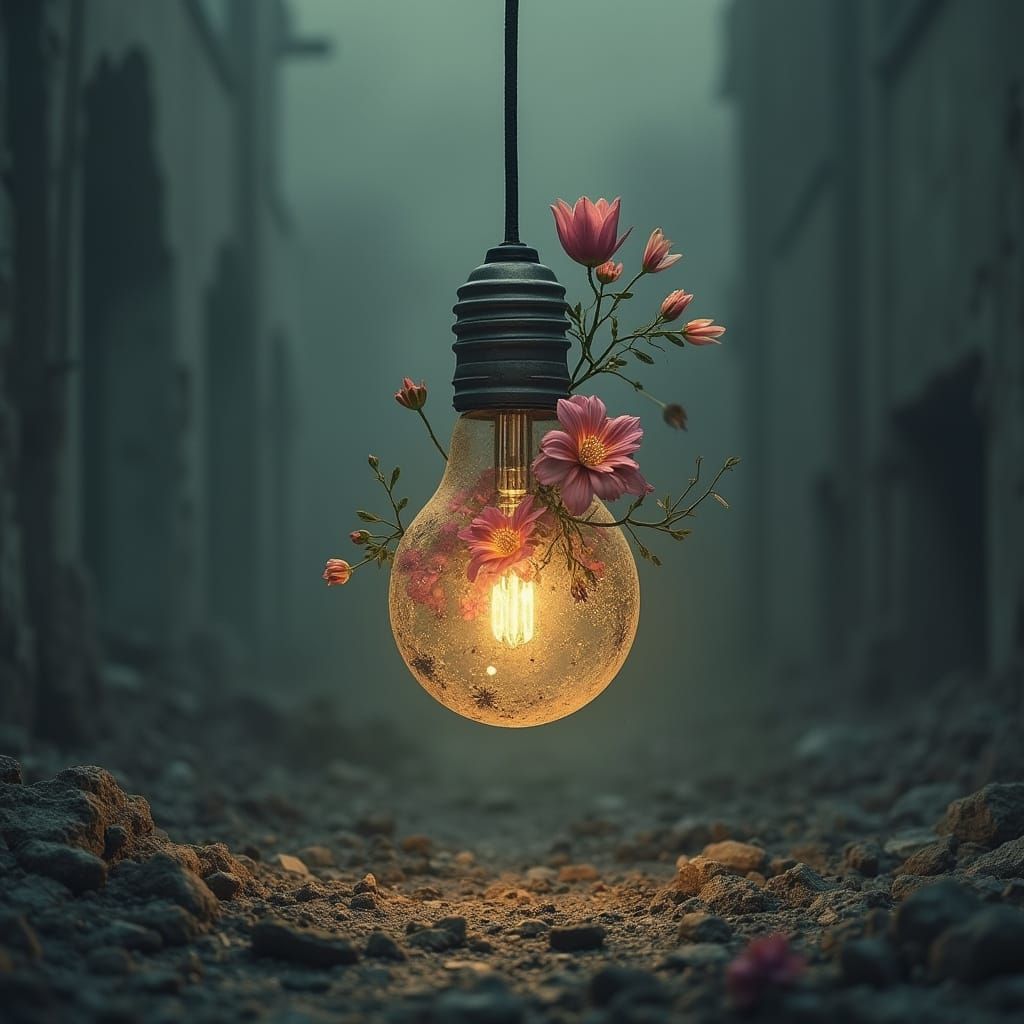 Surrealist Dreamscape in Post-Apocalyptic Ruins