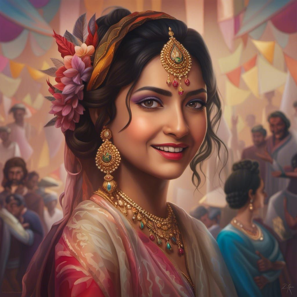 Indian culture: Dressed to impress, a beautiful Indian young woman at a family event