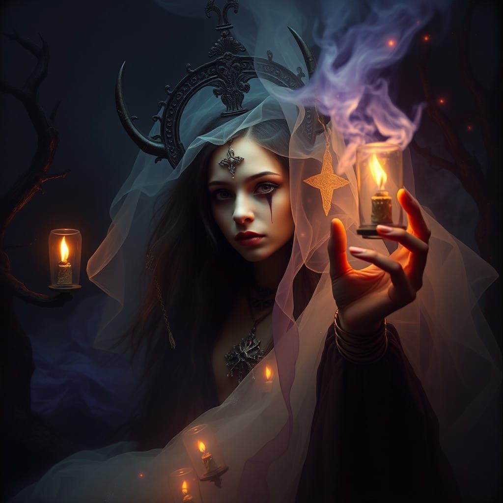 Ethereal Goddess in a Realm of Mystic Symbolism