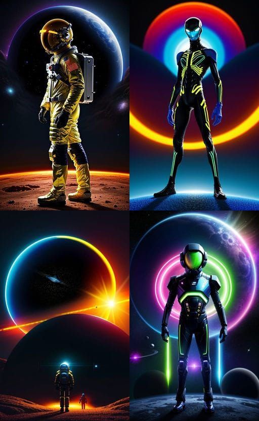 Astronaut Floating in Cosmic Nebula